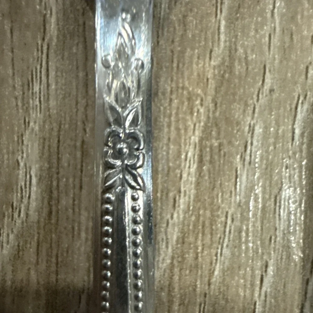 6 Pcs Iced Tea‎ Spoon Vanity Stainless Beaded Outline Stanley Roberts